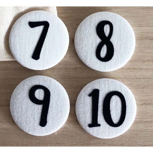 Liezelijn Cijferbuttons 7-10, Blauw Liezelijn Cijferbuttons 7-10, Blauw