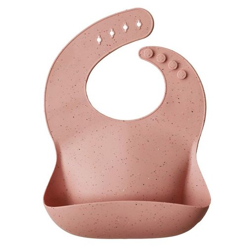 Mushie Silicone Baby Bib ( Peach Terrazzo) Mushie Silicone Baby Bib ( Peach Terrazzo)