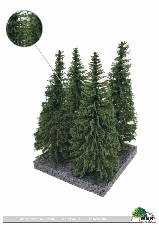 MBR model achtergrond naald bomen