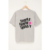 SMILE MORE TODAY TEE GRIJS