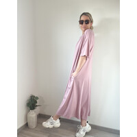T SHIRT DRESS SOFT PINK one size