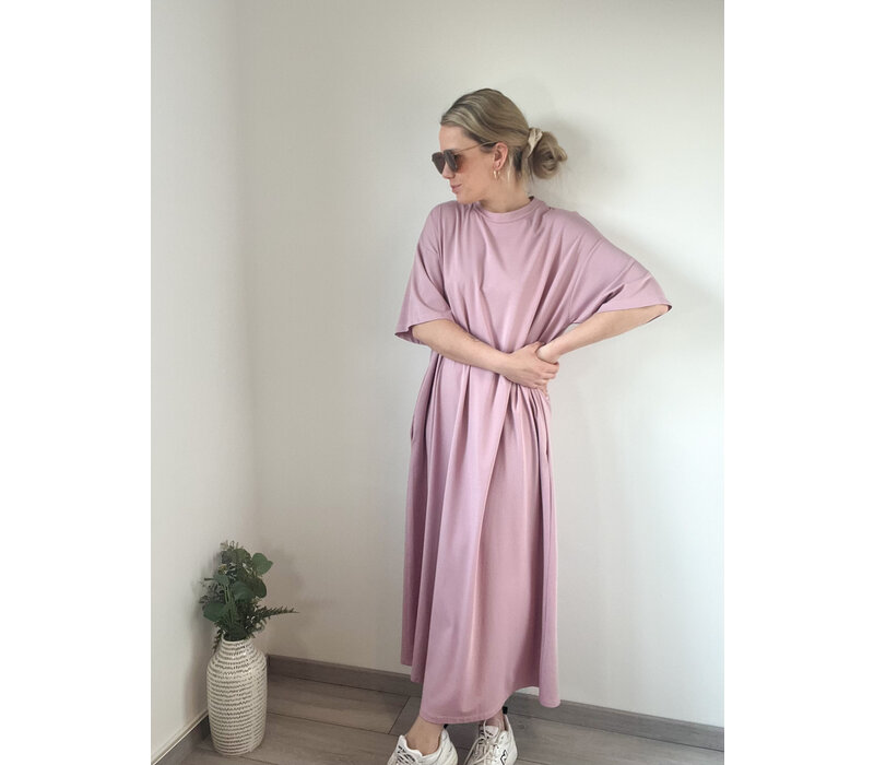 T SHIRT DRESS SOFT PINK one size