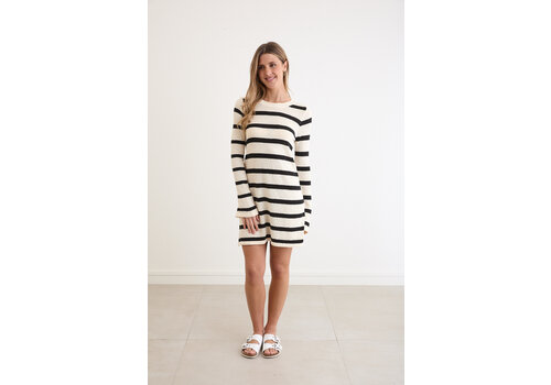 KNIT DRESS BLACK WHITE