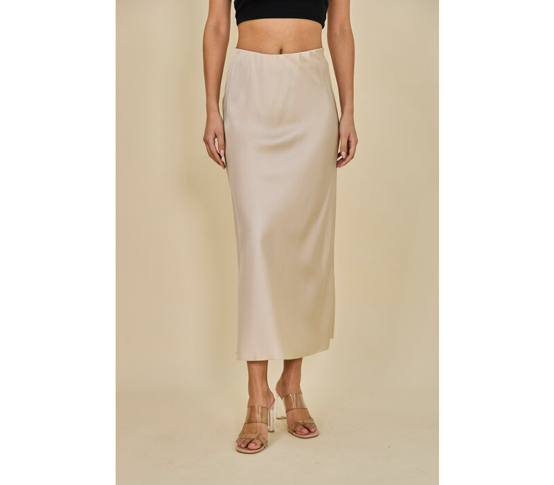 Beige silk SKIRT