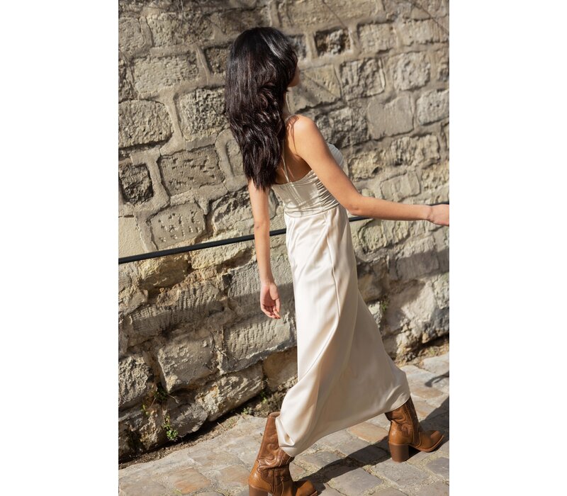 Beige silk SKIRT