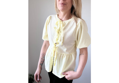 YELLOW BOW BLOUSE One size