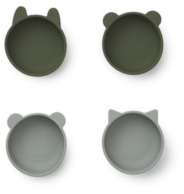 Liewood - Iggy Silicone Bowls - 4 Pack Hunter Green mix