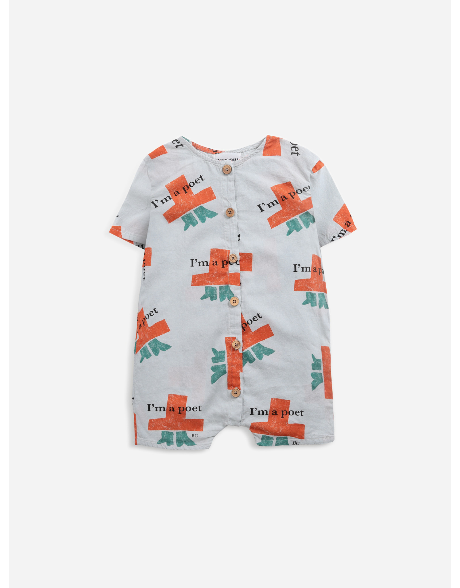 Bobo Choses Bobo Choses - I'm A Poet All Over Woven Playsuit -