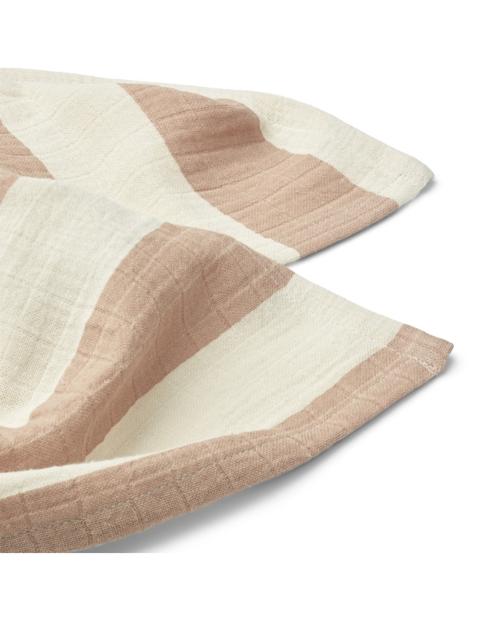 Liewood - Lewis Muslin Cloth 2-pack - Stripe Pale Tuscany /Sandy