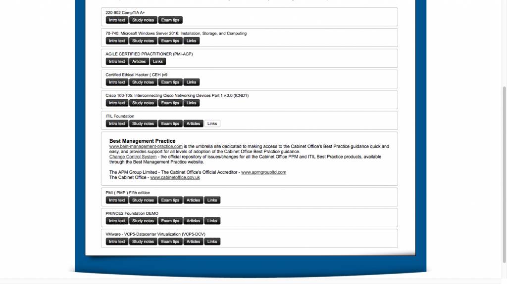 E Learning Kurs Itil Foundation Oem Office Elearning Menu