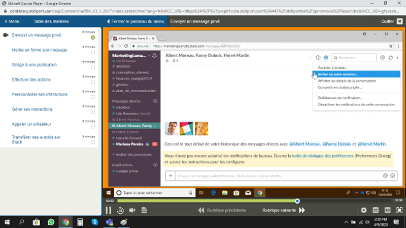 Slack E-Learning Cours FR