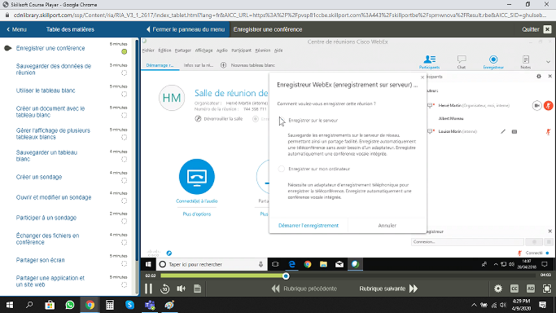 Cisco WebEx E-Learning Cours FR