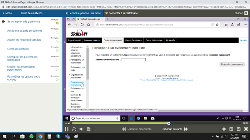 Cisco WebEx E-Learning Cours FR