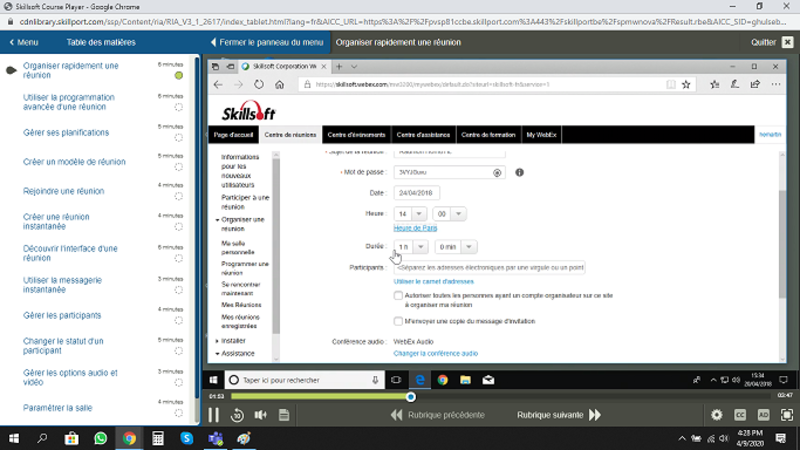 Cisco WebEx E-Learning Cours FR