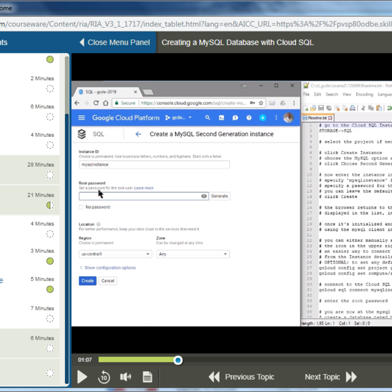 Google Cloud SQL for Developers Ausbildung
