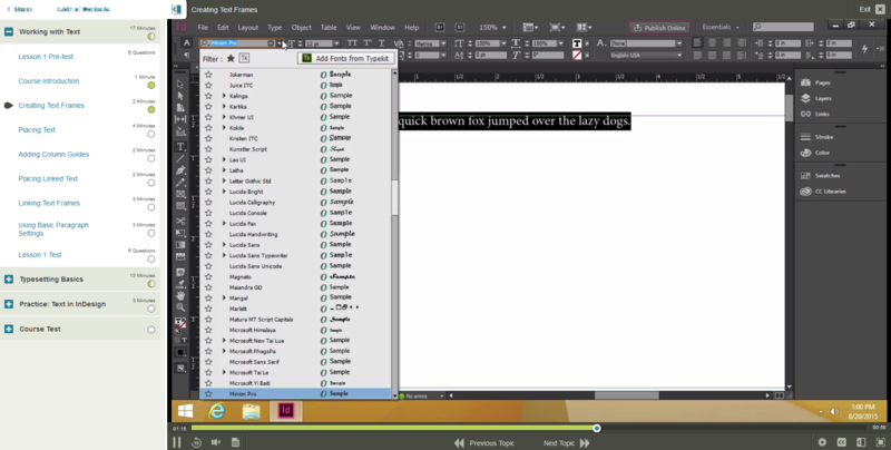 Adobe InDesign CC 2015 E-Learning Kurs
