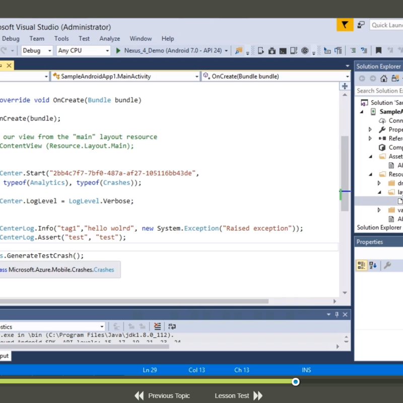 Visual Studio Mobile Center First Look Ausbildung