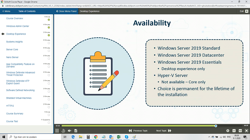 Updating Your Skills to Windows Server 2019 Kurs