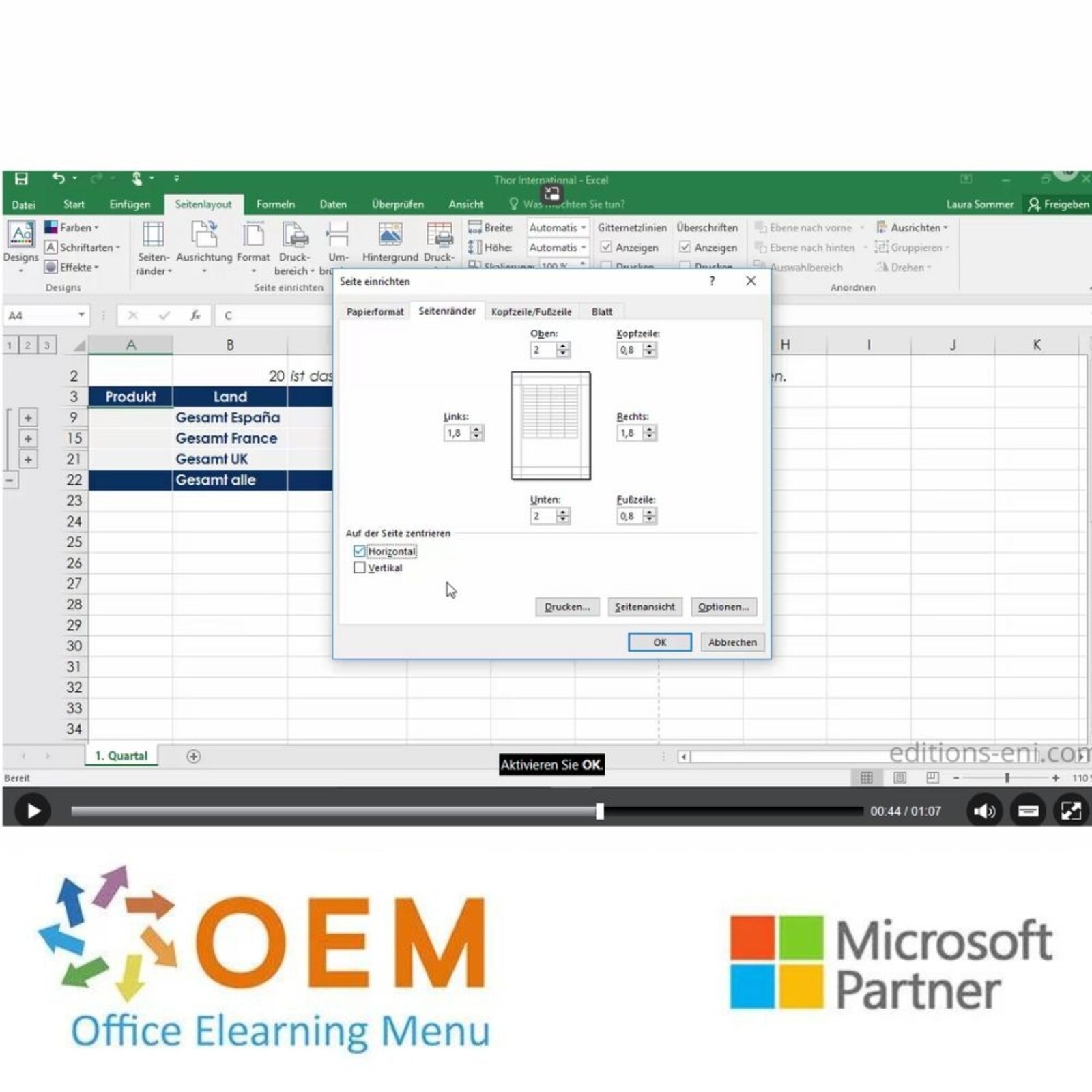 Microsoft Excel Kurs Excel 2016 Grundlagen Fortgeschritten E-Learning