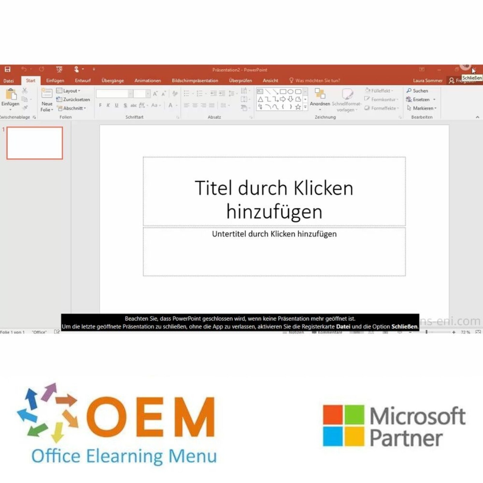 Microsoft PowerPoint Kurs PowerPoint 2016 Grundlagen E-Learning