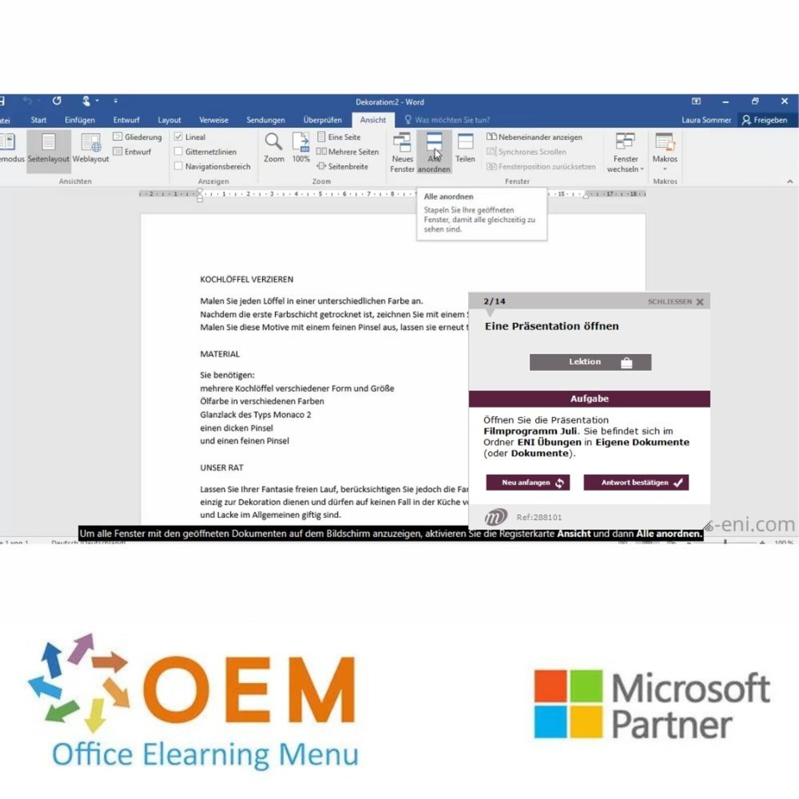 Microsoft Office 2016 Kurs Microsoft Office 2016 Grundlagen Fortgeschritten E-Learning