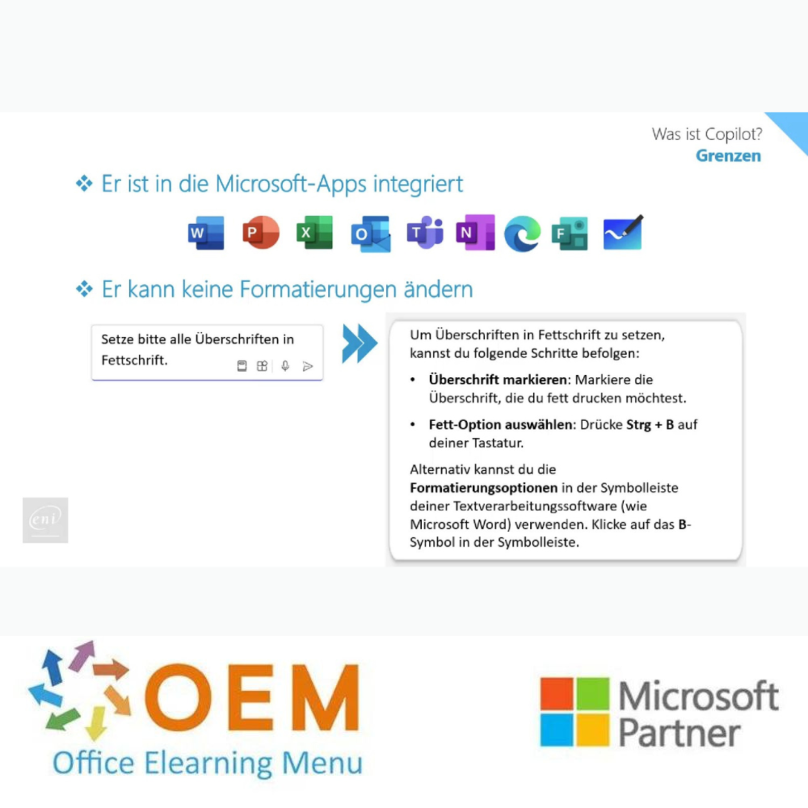 Microsoft Copilot für Microsoft 365 E-Learning