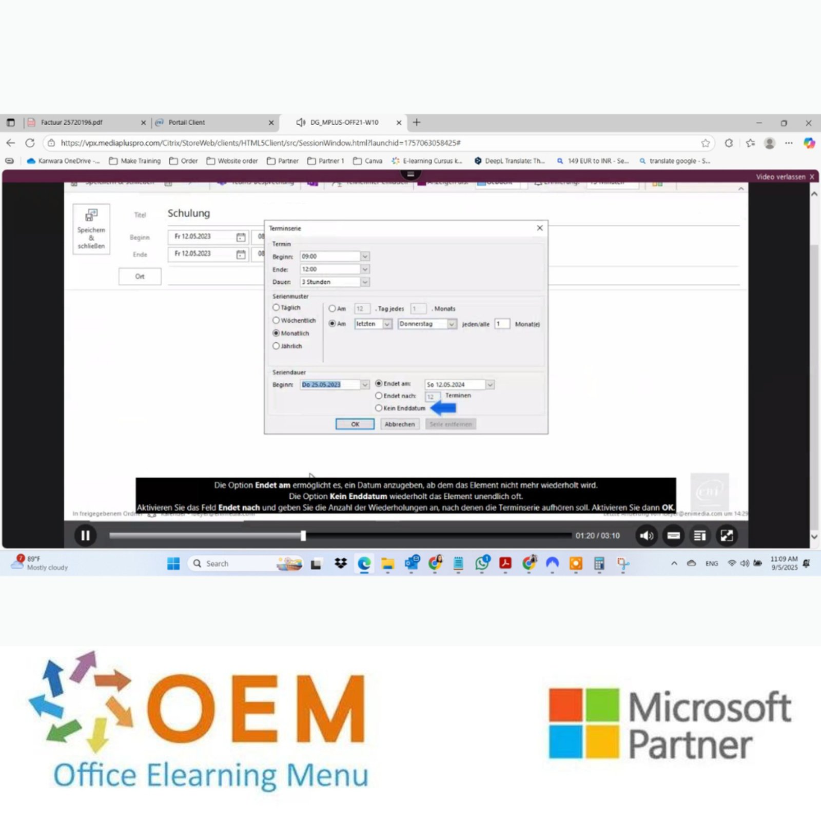 Microsoft Kurs Outlook 2021 E-Learning