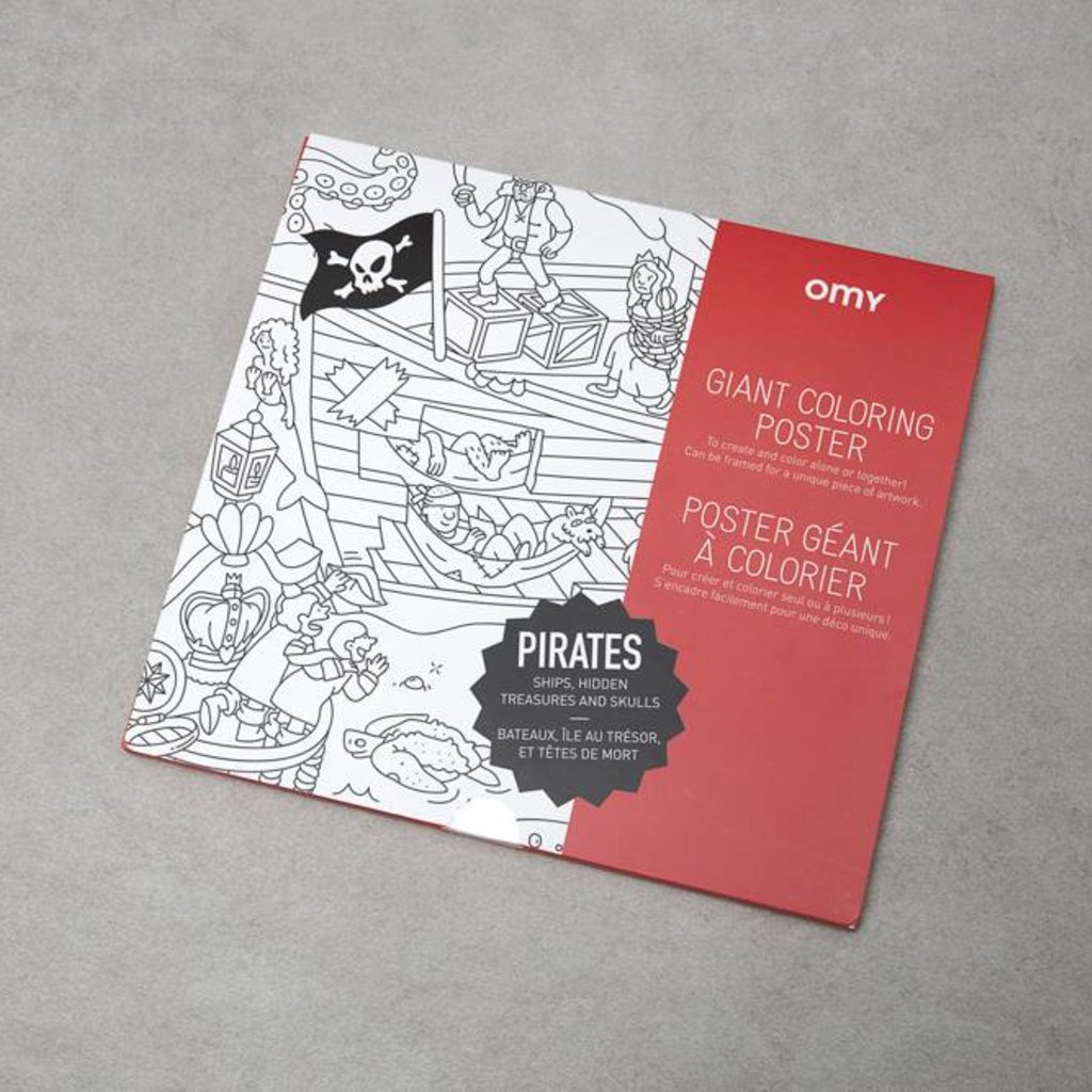 OMY OMY Giant Coloring Poster - Ships, hidden treasures and skulls