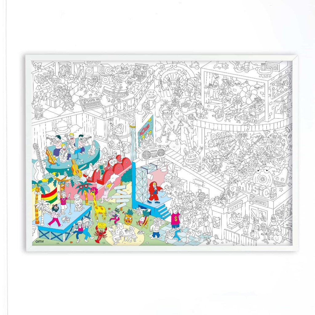 OMY Giant coloring poster Music