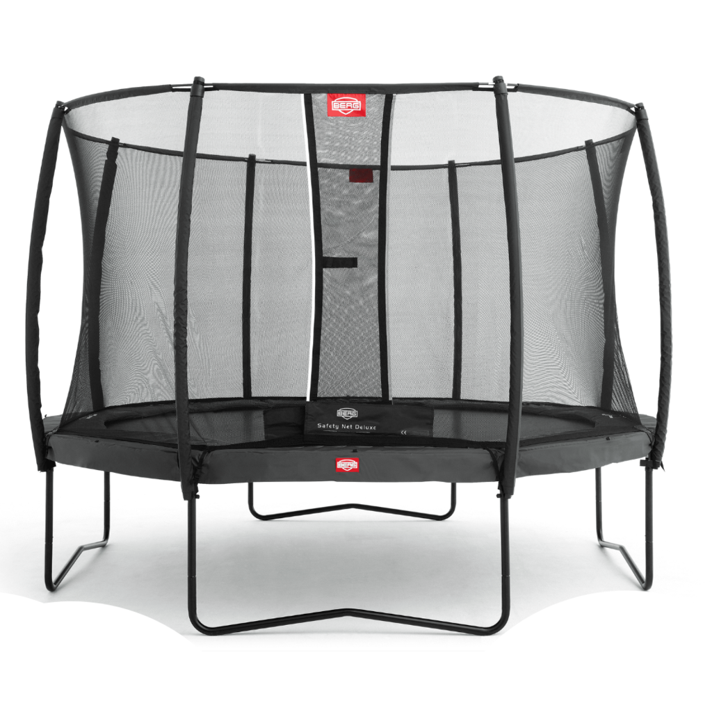 Trampoline Champion 380 cm grijs veiligheidsnet deluxe -