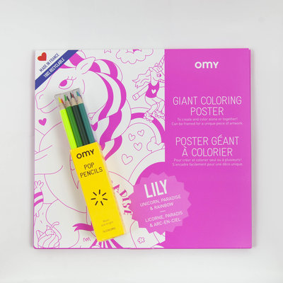 Fairplace OMY colouring poster Lily + pop crayons