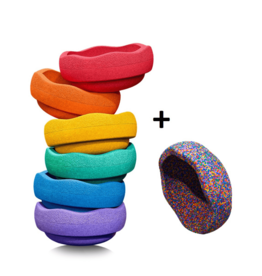 Stapelstein Stacking blocks Rainbow basic + confettistone