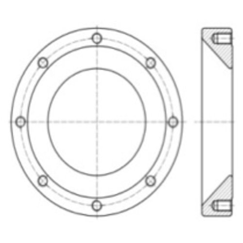 GUARD™ Brida para soldar: válvula de pie de 45° 3" para descarga inferior