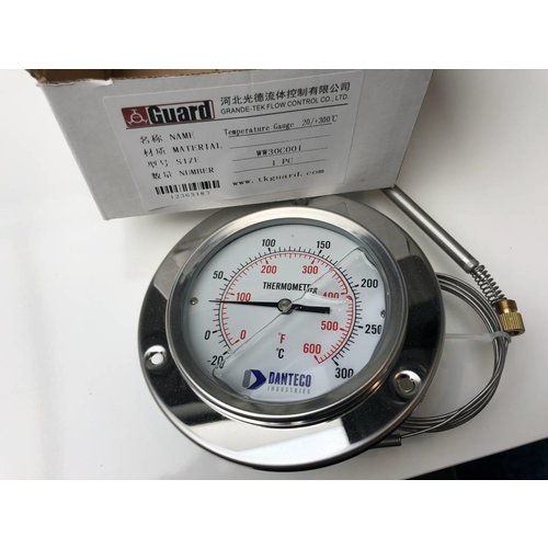 Temperaturanzeige mit 2500 mm Kapillare, mit Glycerin gefüllt GUARD™ Temperaturanzeige mit 2500 mm Kapillare, mit Glycerin gefüllt