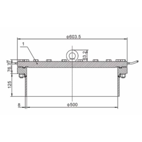 500 mm FBM Manlid assembly SS316L 20 punten GUARD™ 500 mm FBM Manlid assembly SS316L 20 punten