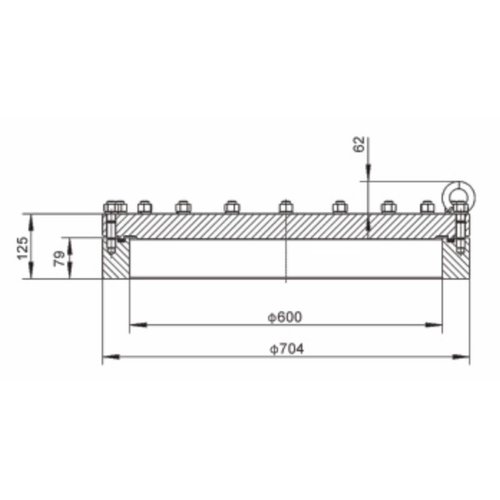 600 mm FBM Manlid Assembly SS 316L 20 points GUARD™ 600 mm FBM Manlid Assembly SS 316L 20 points