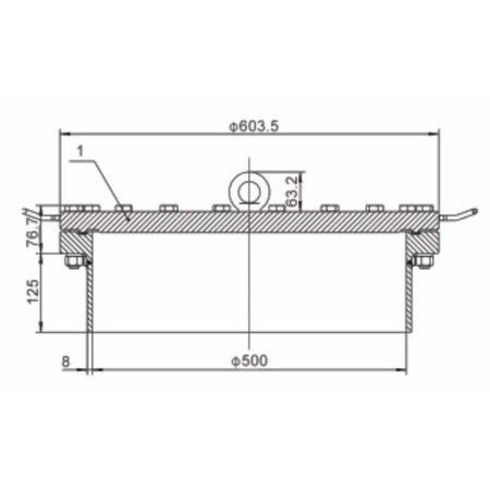 Boca de boca de 500 mm FBM atornillada completa