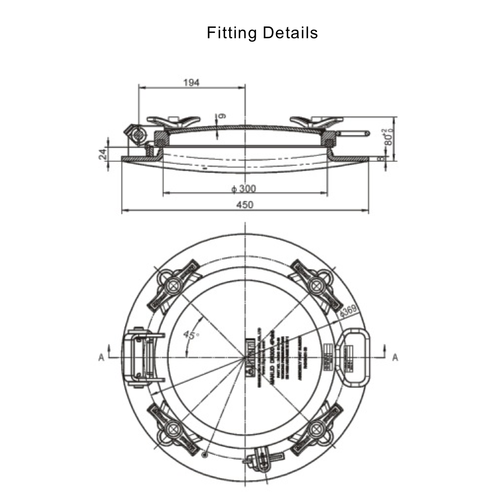 GUARD™ Manlid Assembly 300 mm Low Profile, 4 Points fastening