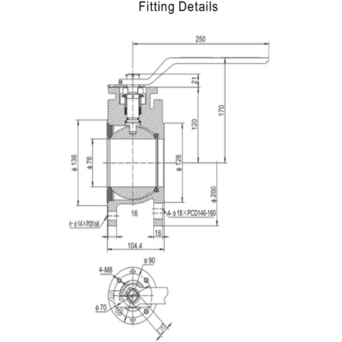 GUARD™ 3" Full Bore Ball Valve, MAWP 7 bar, 316  Stainless Steel