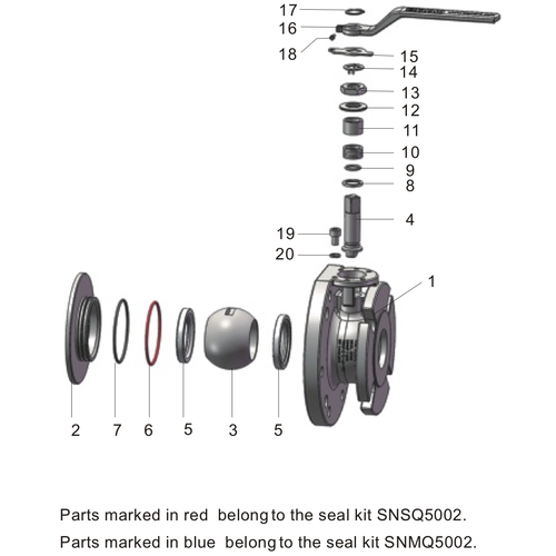 Husillo para válvula de bola de orificio completo de 2-3" GUARD™ Husillo para válvula de bola de orificio completo de 2-3"
