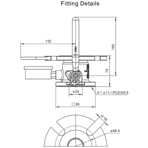 GUARD™ Válvula de bola de entrada de aire con brida de aire de 1.5"
