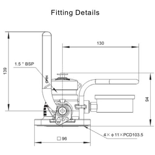 GUARD™ 1.5" Full Bore Air Ball Valve "LOW" 11 mm lower