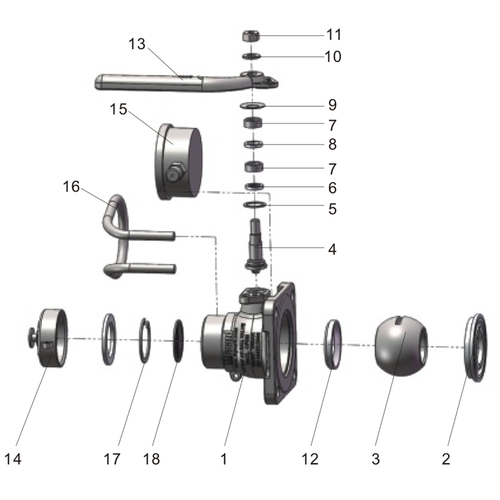 GUARD™ 1.5" Kogelkraan met volle doorlaat "LAAG" 11 mm lager