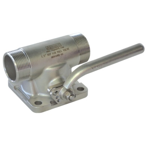 Robinet à tournant sphérique en acier à double raccordement, 1,5", acier inoxydable 316, joint PTFE GUARD™ Robinet à tournant sphérique en acier à double raccordement, 1,5", acier inoxydable 316, joint PTFE