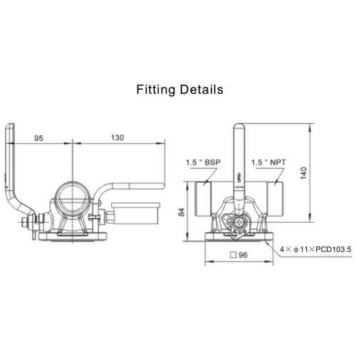 1,5" Double Connection Air Ball Valve SS 316 PTFE seal GUARD™ 1,5" Double Connection Air Ball Valve SS 316 PTFE seal