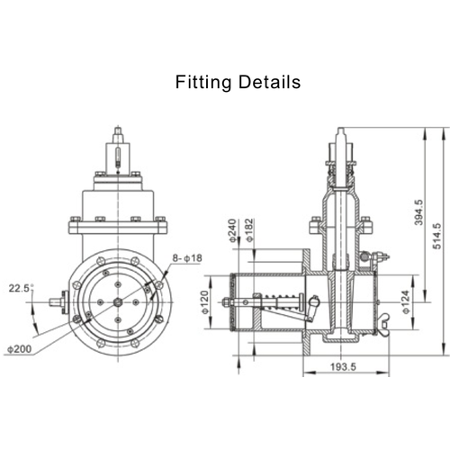 GUARD™ Bitumen Gate Valve DN 125 in Carbon Steel PCD=200
