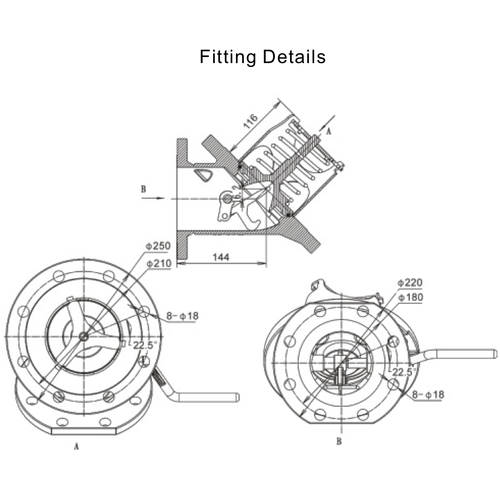 4" 45 degrees Foot Valve in SS 316 FEP / Silicon Seal GUARD™ 4" 45 degrees Foot Valve in SS 316 FEP / Silicon Seal