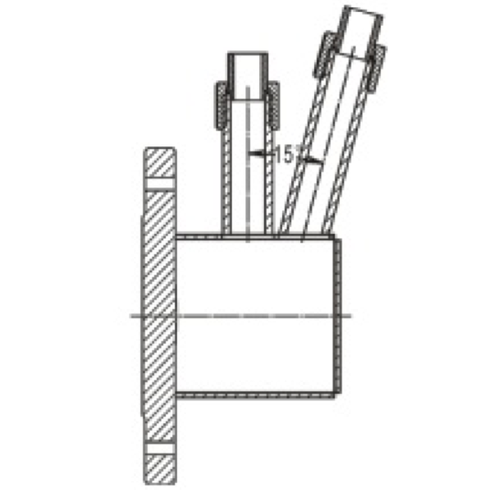 GUARD™ Válvula de pie de 3" a 30 ° con calentamiento, entrada 8 × φ14 × PCD178