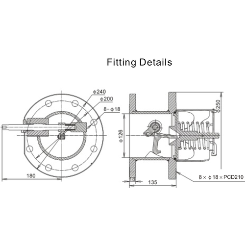 5" 180 degrees Foot Valve in SS316 GUARD™ 5" 180 degrees Foot Valve in SS316