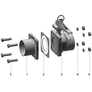 Flange to welding for 3" Road Tanker Butterfly valve